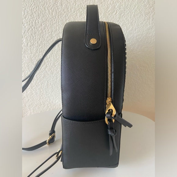 Calpak Faux Leather Kaya Backpack Handbag Purse Travel Bag - Black - Rounded - Picture 3 of 7